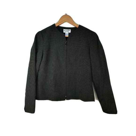 Pendleton womens black check zip wool jacket - Picture 1 of 11